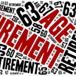 Word cloud illustration related to retirement age